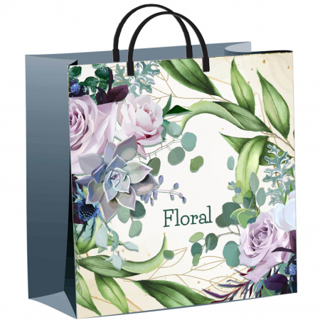 Пакет-сумка мягкая пласт ручка 300х300х0,140 Нежное очарование /40