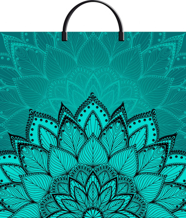 Пакет-сумка пласт ручка 350х360х0,085 Сказочный веер ПВД /10/100