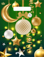 Пакет вырубная ручка 300х230х0,030 Мерцание золота ПВД /100/3000