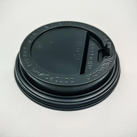 Крышка д/ стаканов d 90мм черная носик ПС TL-90 100 /1000