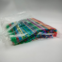 Трубочки с изгибом цветные MIX 210*5мм 250шт в упаковке/48