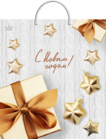 Пакет-сумка пласт ручка 440х400х0,100 Вязаный узор ПВД /10/100