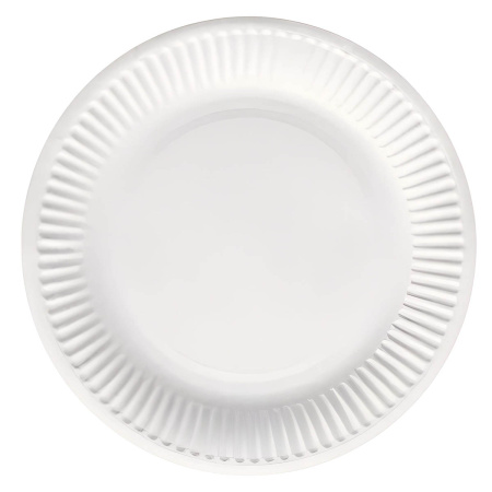 Тарелка картон неламинированная белая/серая D=205мм 100/1200