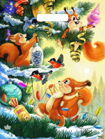 Пакет вырубная ручка 400х310х0,060 ламин Три бельчонка /50/500