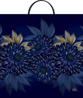 Пакет-сумка пласт ручка 350х360х0,085 Синий бархат ПВД /10/100