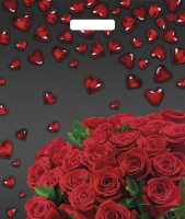 Пакет вырубная ручка 450х380х0,060  Мармеладные сердечки ПВД /50/500