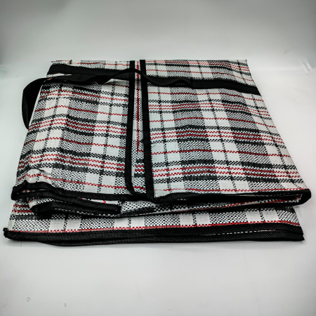 Сумки полипропиленовые 80*60+30 №7 ПП с молнией клетка  /12