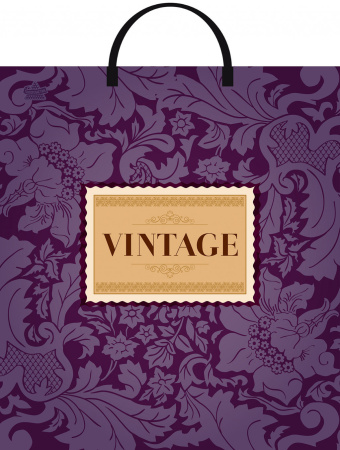 Пакет-сумка пласт ручка 440х400х0,100 Винтаж бордо ПВД /10/100