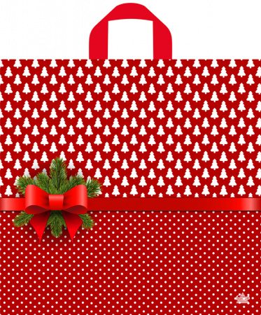 Пакет петлевая ручка 420х440х0,070 Елочки-горошки ПВД /50/300